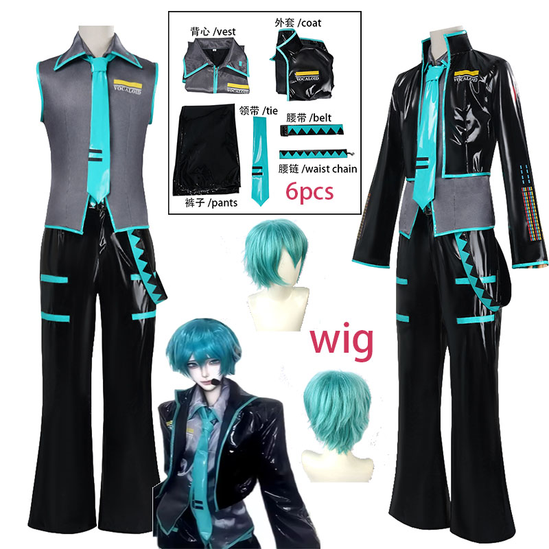 Men Accessories For Party - ชุดคอสเพลย์ผู้ชาย WHH Anime MMiLku เสื้อโค้ทหนัง PU