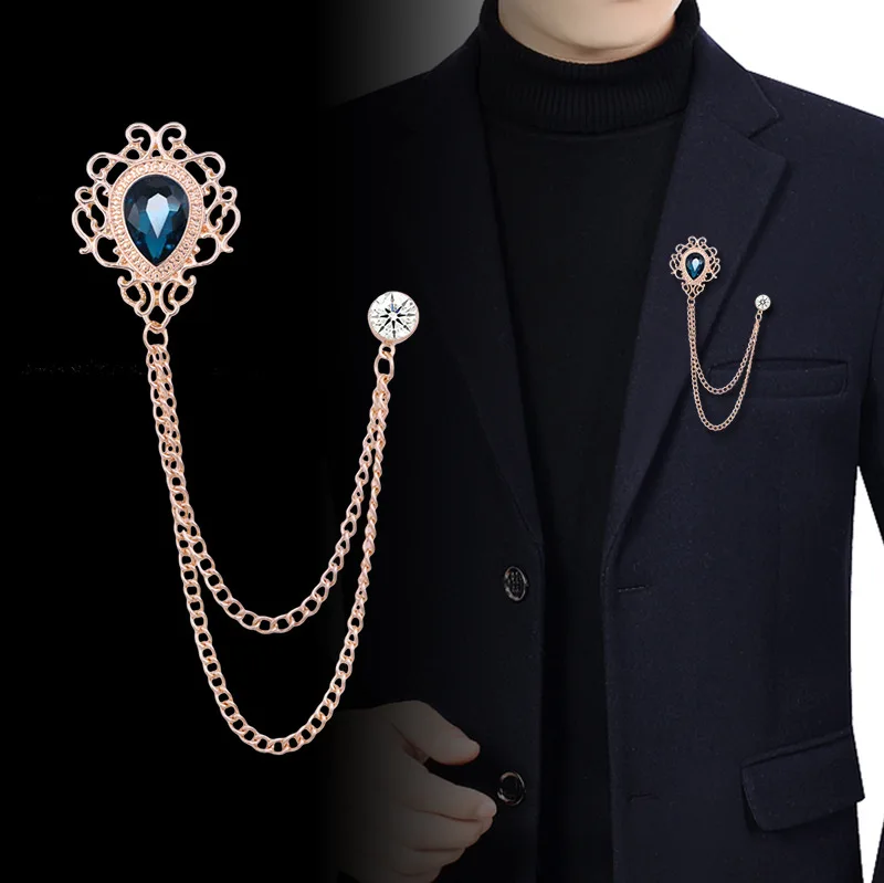 Men'S Accessories Jewelry - เข็มกลัดติดปกเสื้อแบบวินเทจประดับพู่ห้อยคริสตัลและเพชรเทียม - เครื่องประดับแฟชั่นสำหรับผู้ชายและผู้หญิง ใช้ได้กับเสื้อสูท เสื้อเชิ้ต และเนคไท