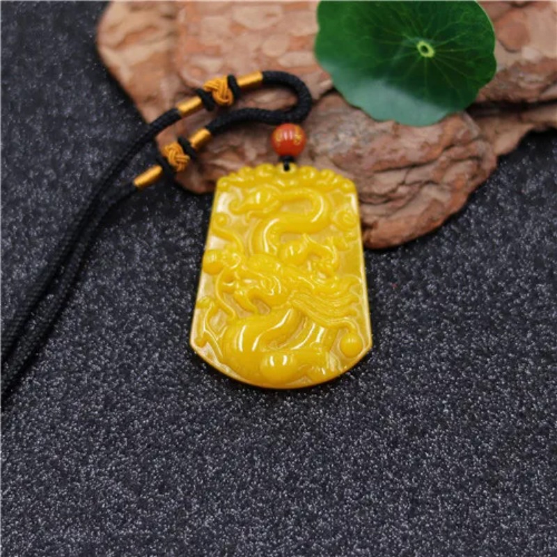Men Accessories For Hand - ขายส่งจีนสีเหลืองหยกมังกรจี้หยกลูกปัดสร้อยคอสร้อยคอสร้อยคอสร้อยคอสร้อยคอสร้อยคอสร้อยคอสร้อยคอสร้อยคอสร้อยข้อมืออัญมณีแฟชั่นอุปกรณ์เสริมมือแกะสลักManโชคดีAmulet