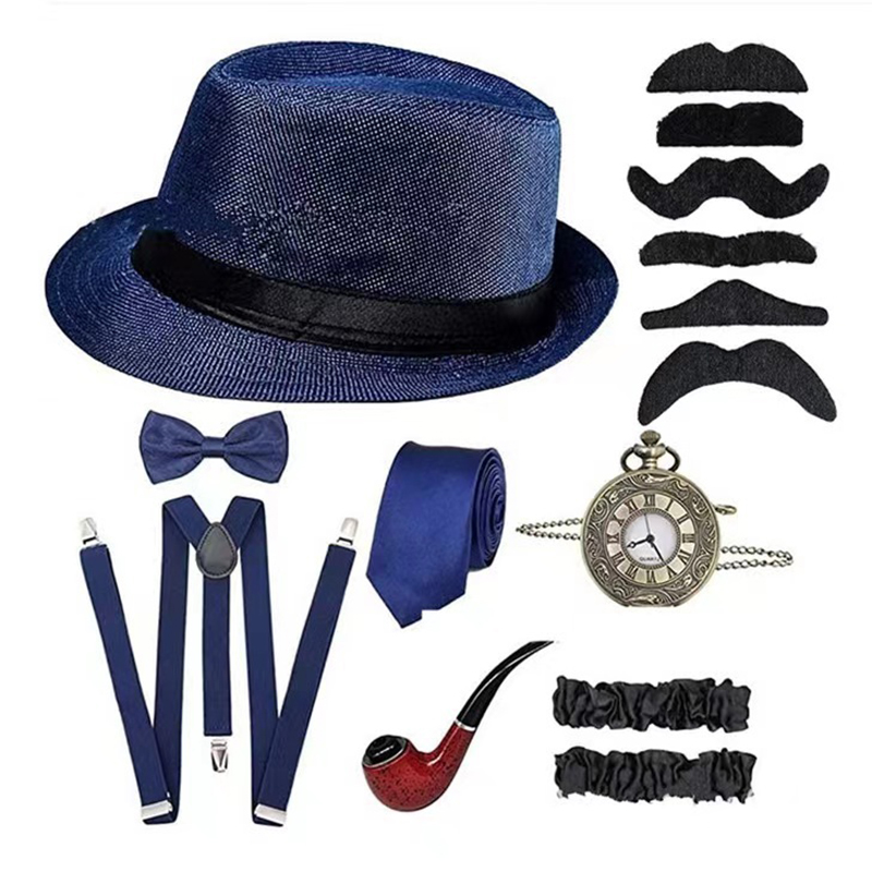Men'S Accessories In The 1920S - ฮาโลวีนคอสเพลย์ 1920s ผู้ชายชุดอุปกรณ์เสริม Roaring 20s เครื่องแต่งกาย