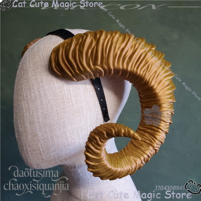 Men Accessories For Party - ชุดคอสเพลย์สัตว์ขนฟู เกม BG3 พร้อมเขาแกะ 3 มิติ