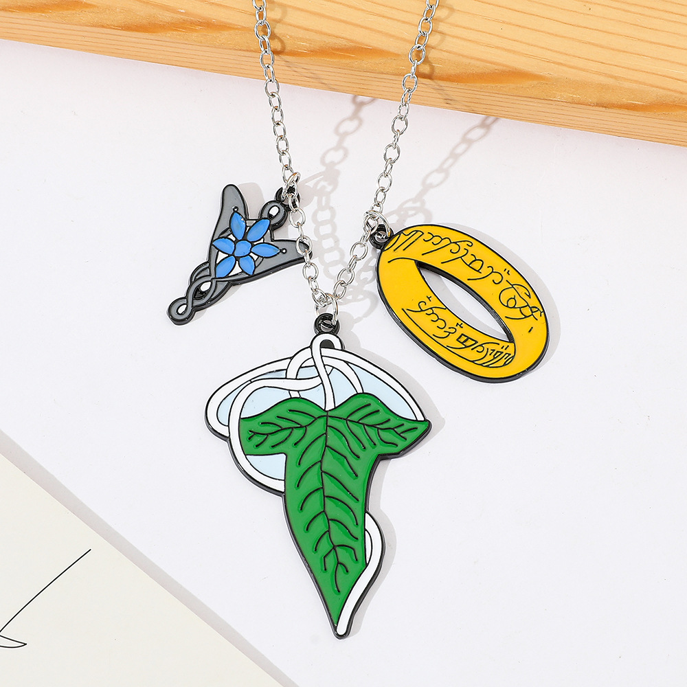 Men'S Accessories Jewelry - ลอร์ดออฟเดอะริงส์สร้อยคอเอลฟ์แฟชั่นสร้างสรรค์จี้รูปใบไม้เครื่องประดับคอสเพลย์อุปกรณ์เสริมเทรนด์ของขวัญสำหรับผู้หญิงและผู้ชาย