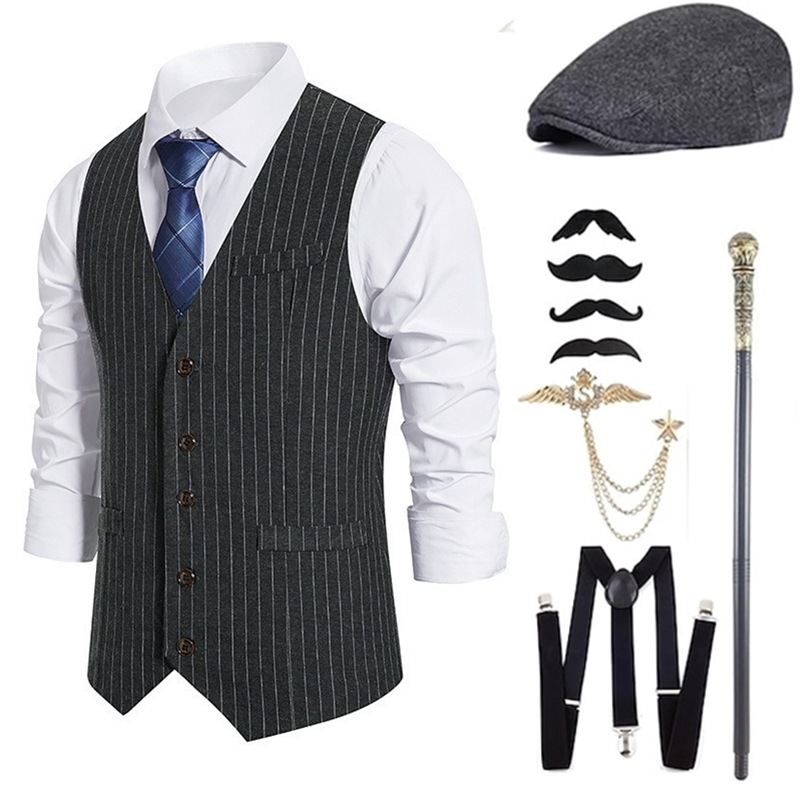 Men'S Accessories In The 1920S - ชุดเครื่องแต่งกายและอุปกรณ์เสริมสำหรับผู้ชายสไตล์แก๊งสเตอร์ เสื้อกั๊กสตีมพังค์ เสื้อกั๊กพีคกี้ ไบลน์เดอร์ส นาฬิกาพก ชุดคอสเพลย์แกตส์บี้สำหรับผู้ชายยุค