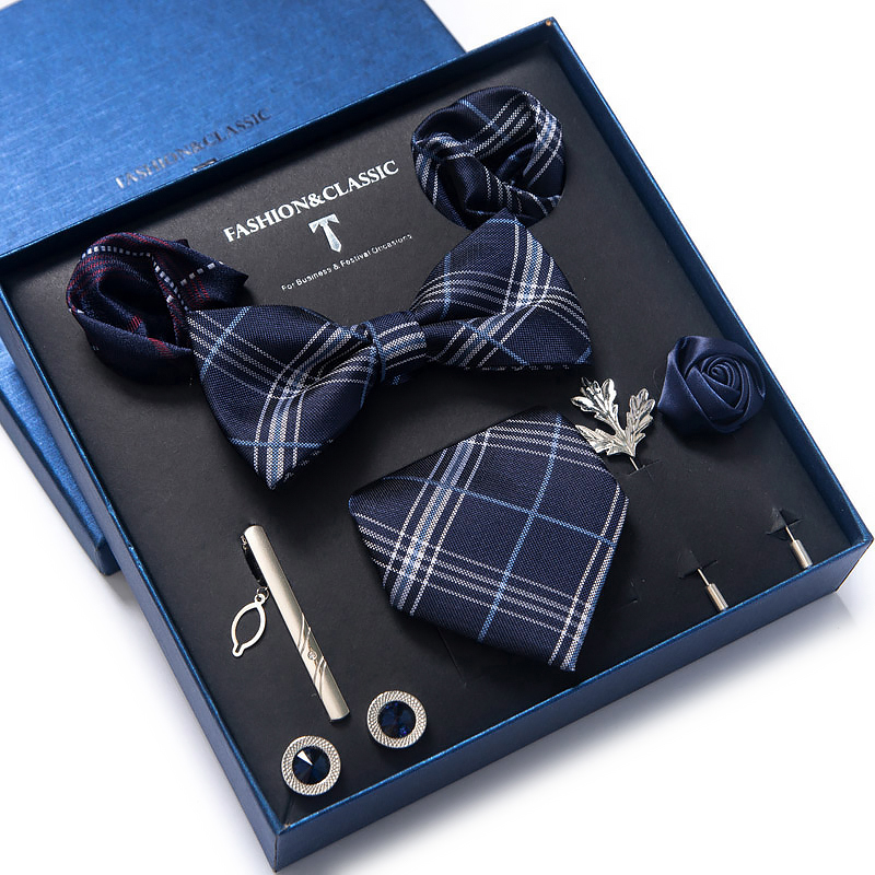 Neck Tie Set Box - ขายส่งคลาสสิกงานแต่งงาน Tie พ็อกเก็ตสแควร์ Cufflink ชุดเนคไทกล่องชุดสีแดงเซนต์วันวาเลนไทน์