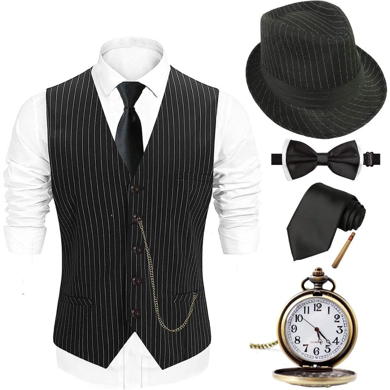 Men'S Accessories In The 1920S - ชุดคอสตูมผู้ชายแนวฮอลลีวูดยุค 1920 สำหรับฮาโลวีน 2025, เสื้อกั๊กแก๊งสเตอร์สไตล์แกตสบี้, นาฬิกาพกโบราณ,