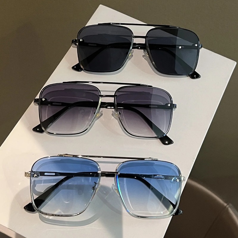 Men'S Accessories Glasses - แว่นตากันแดดทรงสี่เหลี่ยมผู้ชายกรอบโลหะแว่นตาเลนส์เรซิ่นแว่นตากันแดดชายขับรถท่องเที่ยวกลางแจ้งแว่นตาโอคูลอส เดอ โซล ยูวี 400