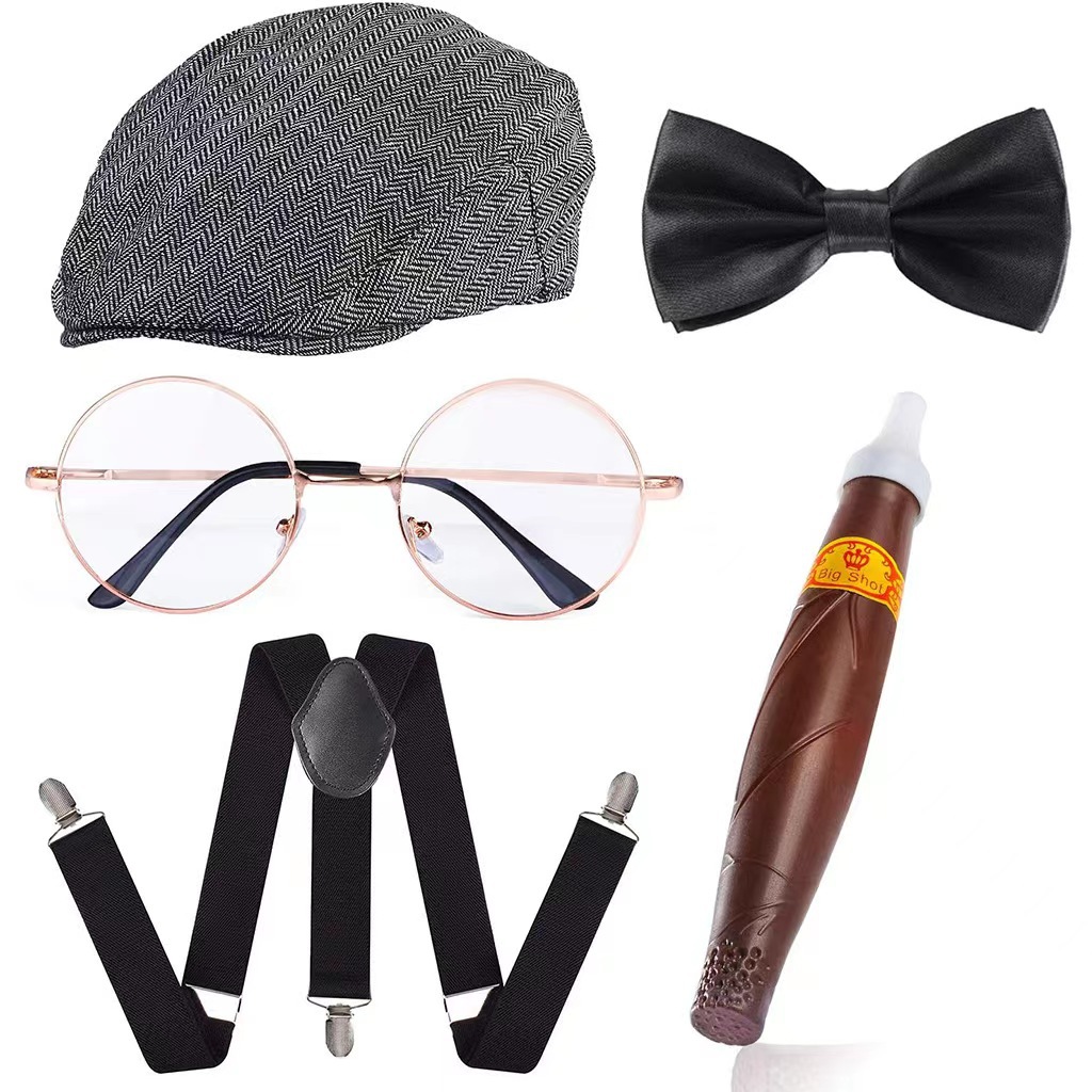 Men'S Accessories In The 1920S - คอสเพลย์ปาร์ตี้วันหยุด ชุดคุณปู่ยุค 1920 ชุดอุปกรณ์เสริมคุณปู่ หมวกเบเร่ต์ สายรัดคิ้ว