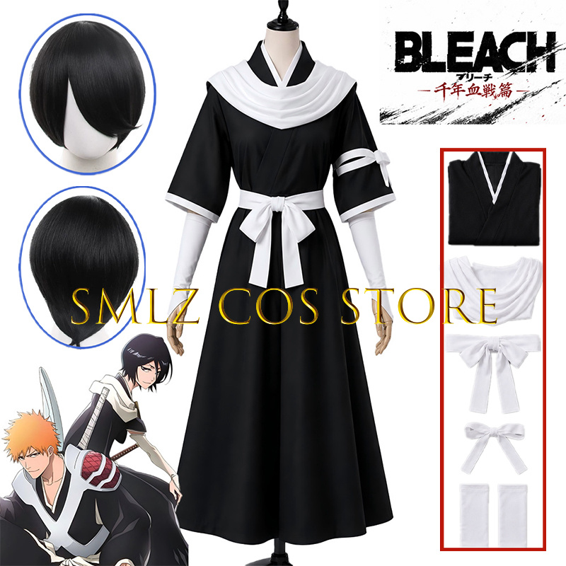 Men Accessories For Party - 2026 TYBW ชุดคอสเพลย์รุเกีย คุจิกิ ชุดซามูไรสีดำสำหรับผู้ชาย พร้อมวิกผม