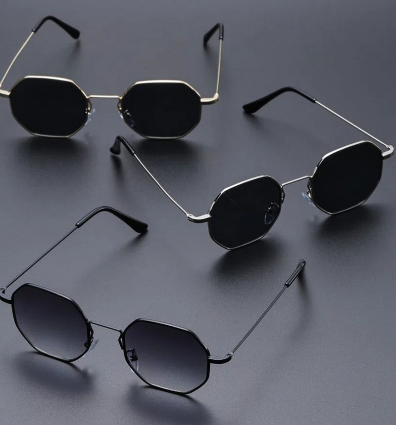 Men'S Accessories Glasses - แว่นกันแดดทรงเหลี่ยมเล็ก ดีไซน์เซ็กซี่ สำหรับผู้หญิง หรูหรา วินเทจ กรอบโลหะหลากสี