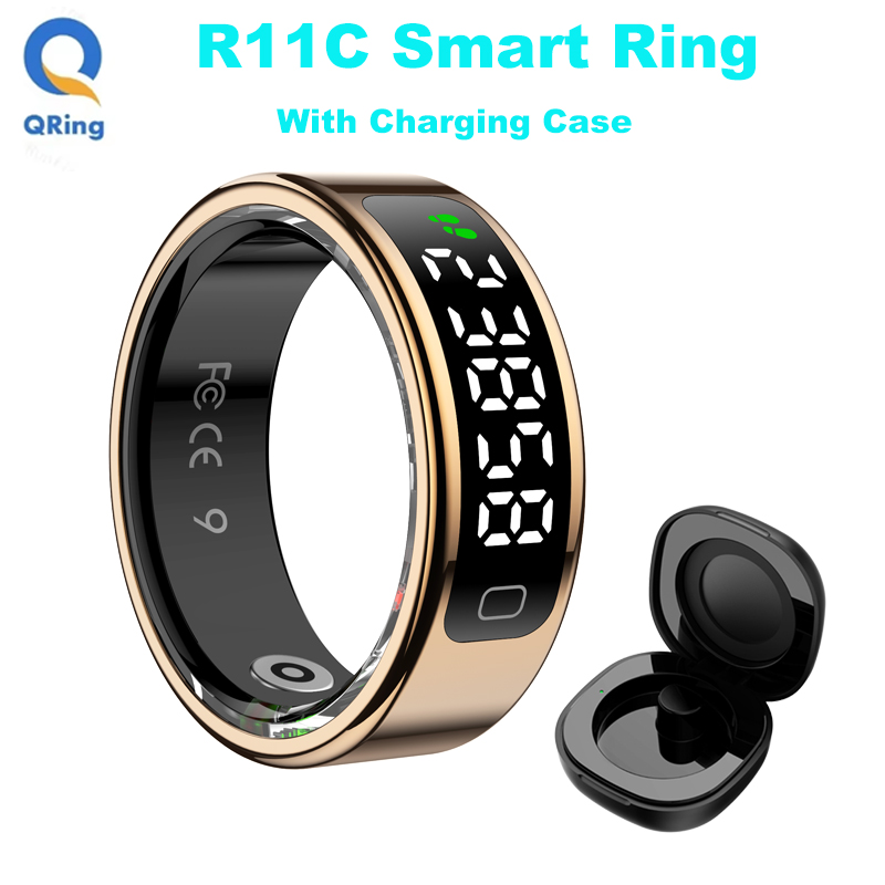 Young Men'S Accessories - AMZMAX R11C จอแสดงผลสมาร์ทแหวนผู้ชายผู้หญิง,ท่าทางรูดวิดีโอ/แปรง Tiktok Health Monitor,กันน้ํา