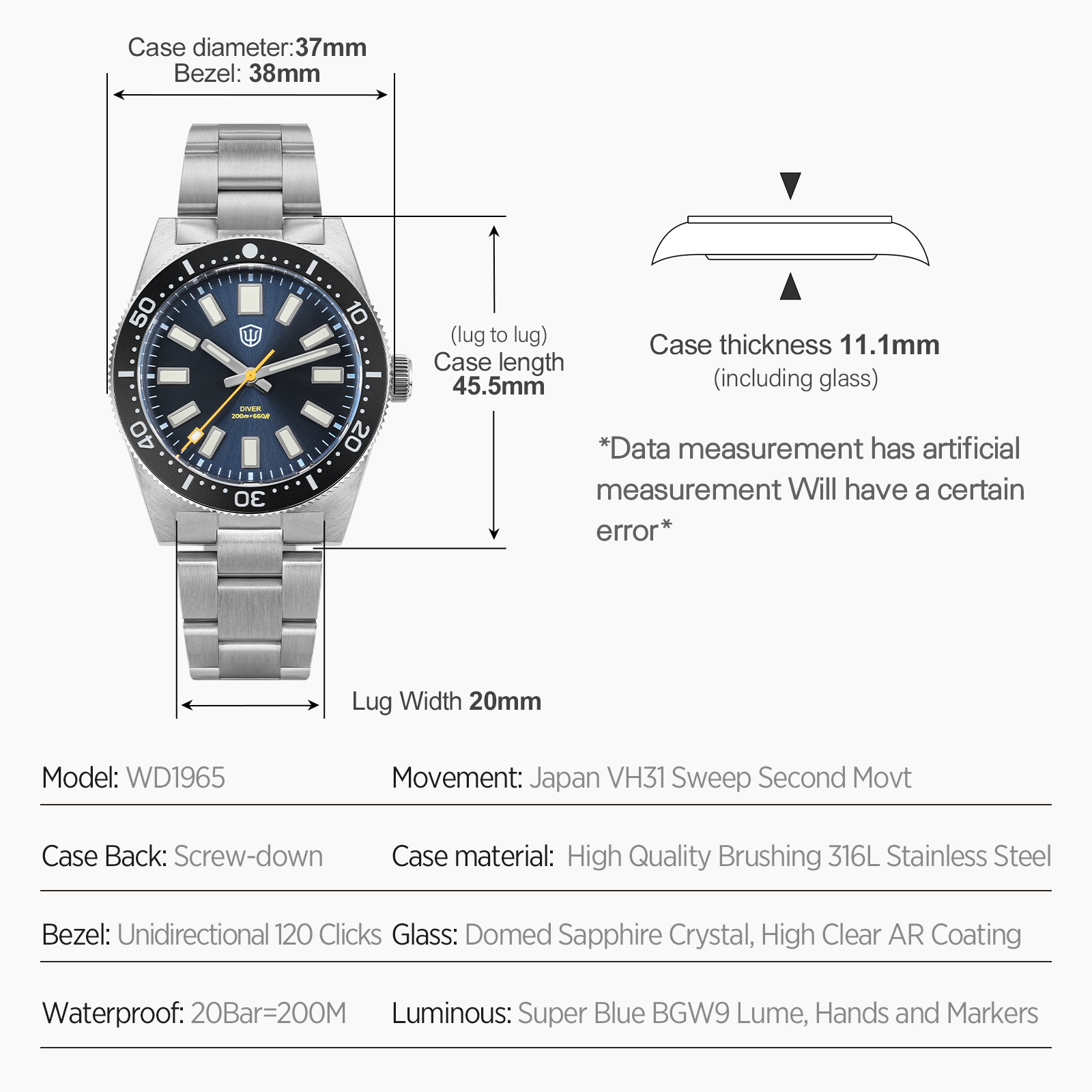 Watchdives นาฬิกาข้อมือผู้ชายร - Young Men'S Accessories บทวิจารณ์และราคา