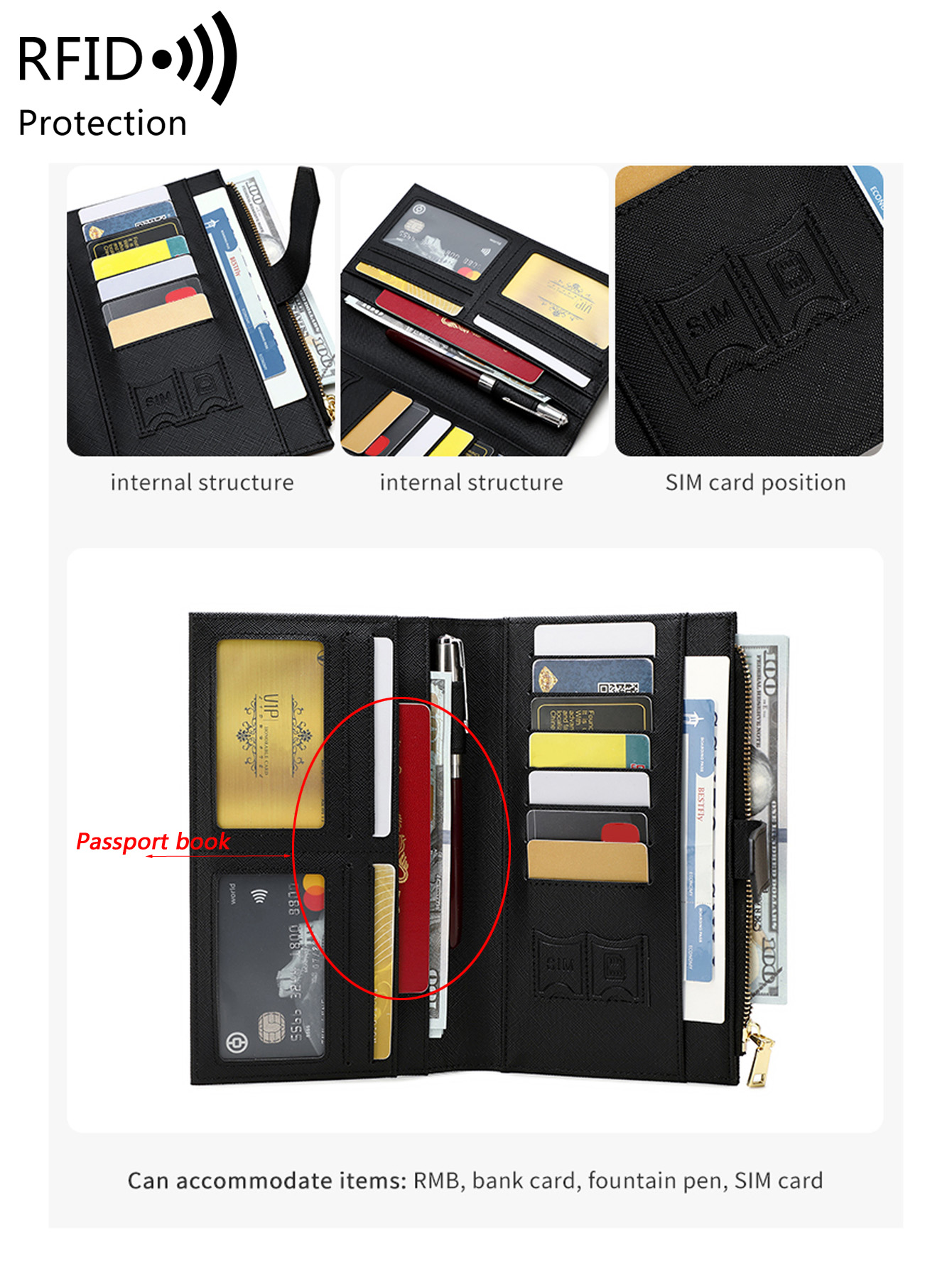 กระเป๋าใส่พาสปอร์ตหนัง PU ลายเ - Men'S Accessories Wallet บทวิจารณ์และราคา