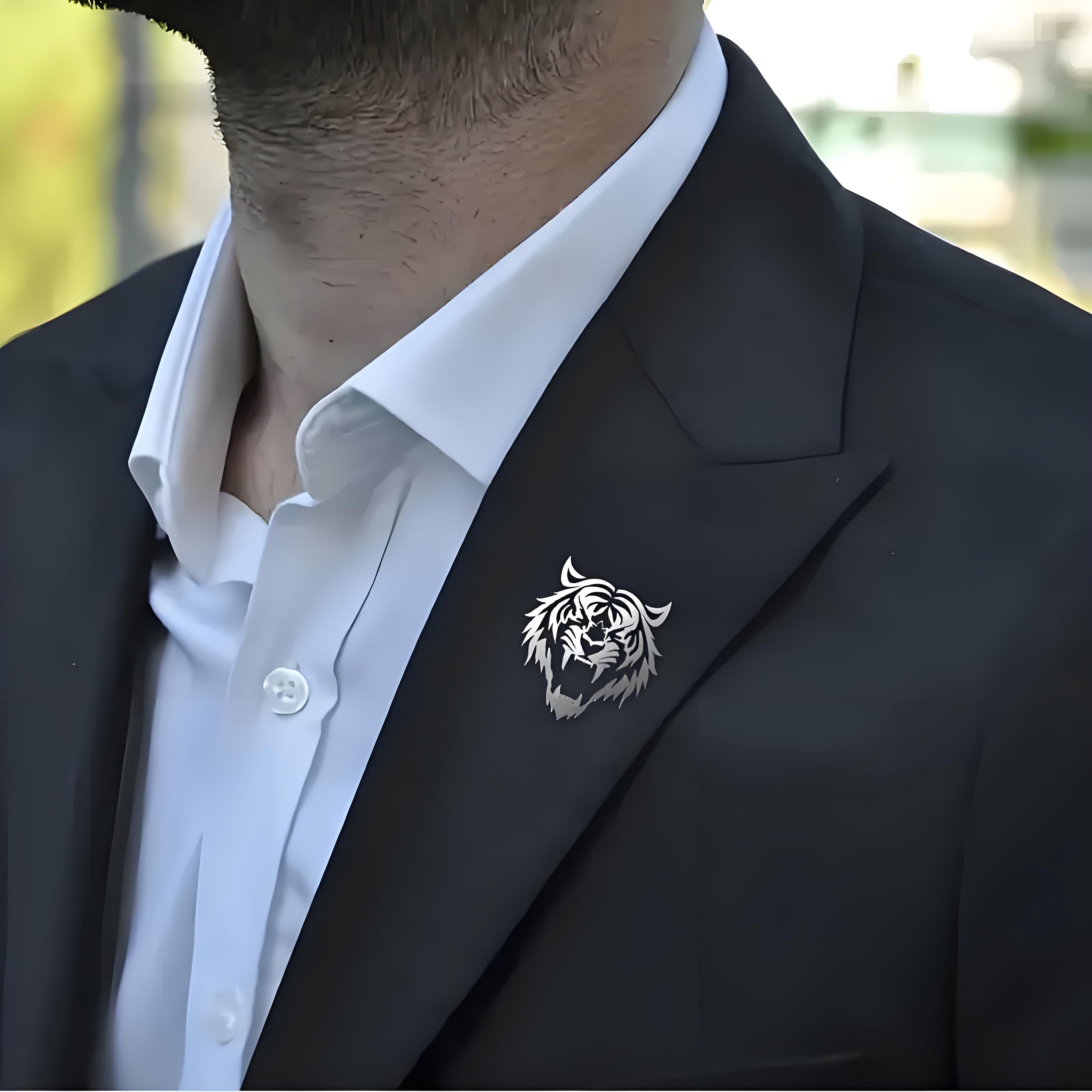 ผู้ชายสแตนเลส Tiger HEAD Lapel - Men Accessories Kit บทวิจารณ์และราคา