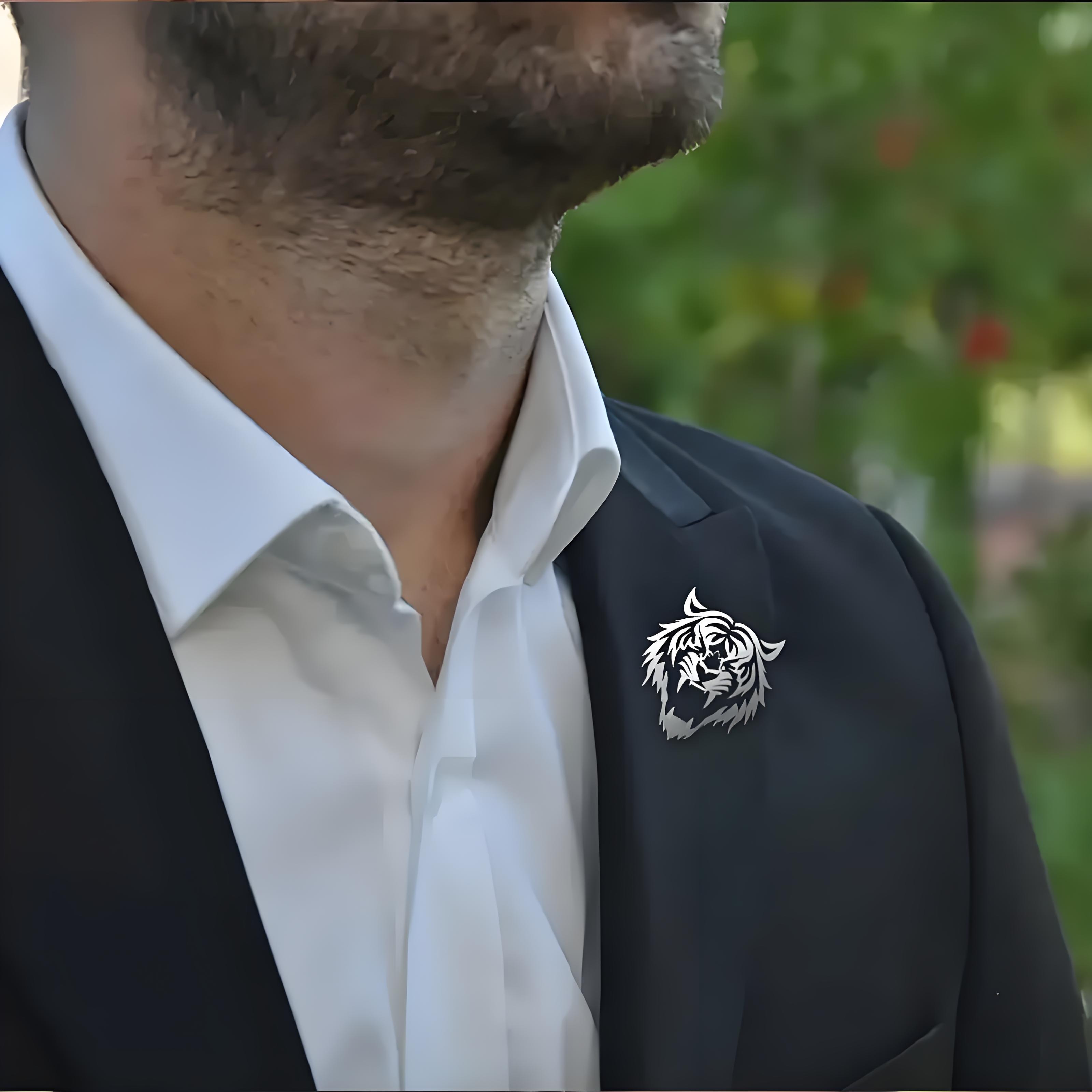 ผู้ชายสแตนเลส Tiger HEAD Lapel - Men Accessories Kit บทวิจารณ์และราคา