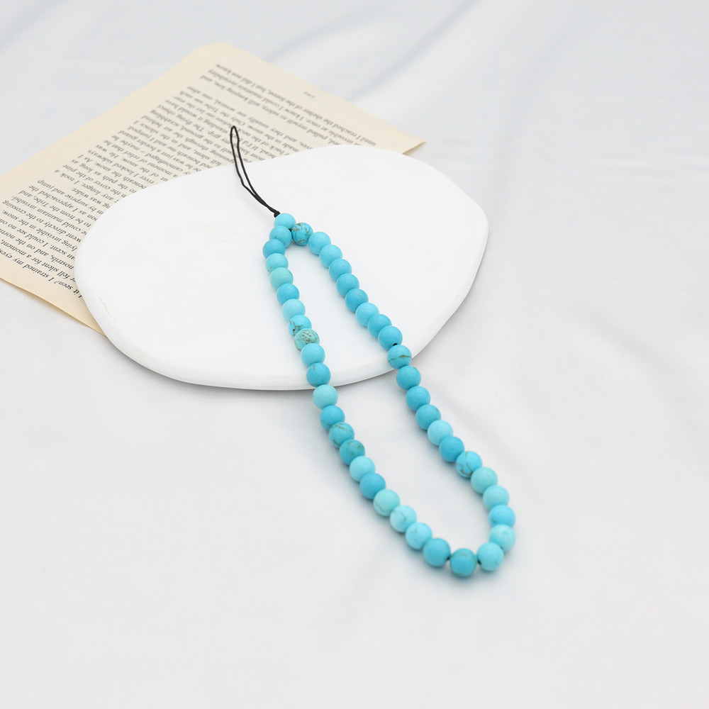 8MM Blue Turquoise Beaded โทรศ - Men'S Accessories Vintage บทวิจารณ์และราคา