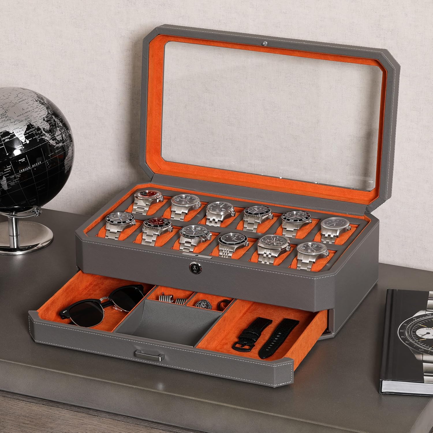 กล่องใส่นาฬิกาหนัง 12 ช่อง พร้ - Men'S Accessories Display บทวิจารณ์และราคา