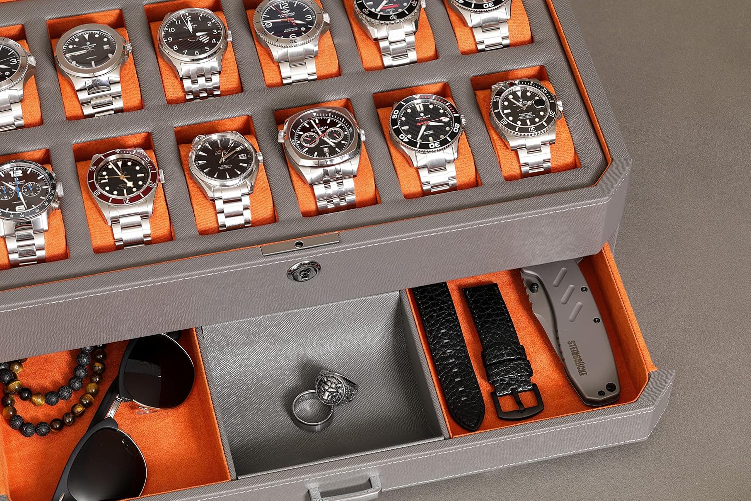 กล่องใส่นาฬิกาหนัง 12 ช่อง พร้ - Men'S Accessories Display บทวิจารณ์และราคา