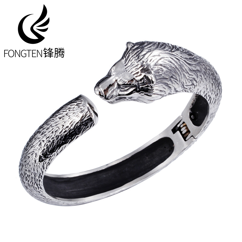 กำไลข้อมือสแตนเลสสตีลรูปหัวหมา - Men Accessories Bd บทวิจารณ์และราคา